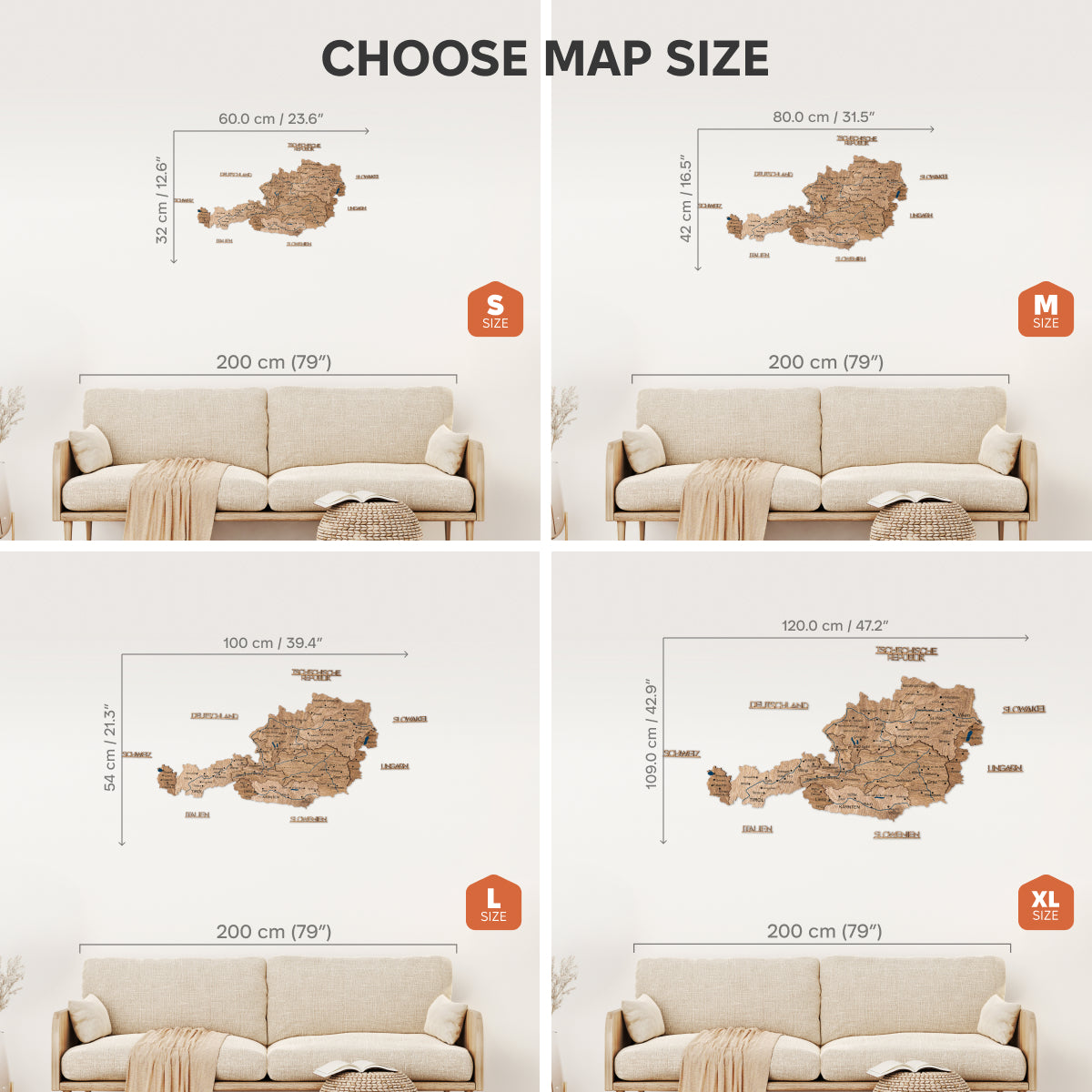 3D Wooden Map of Austria - Terra