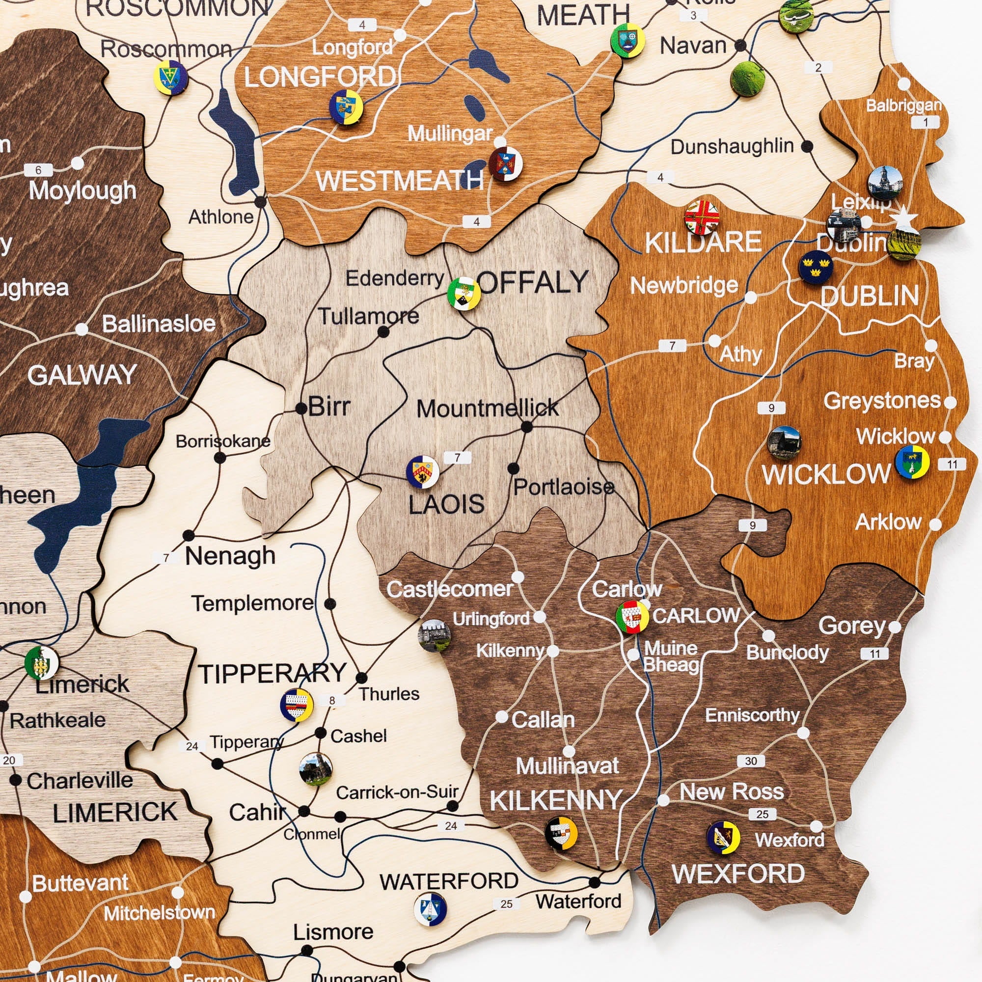 3D Wooden Map of Ireland - Multicolor