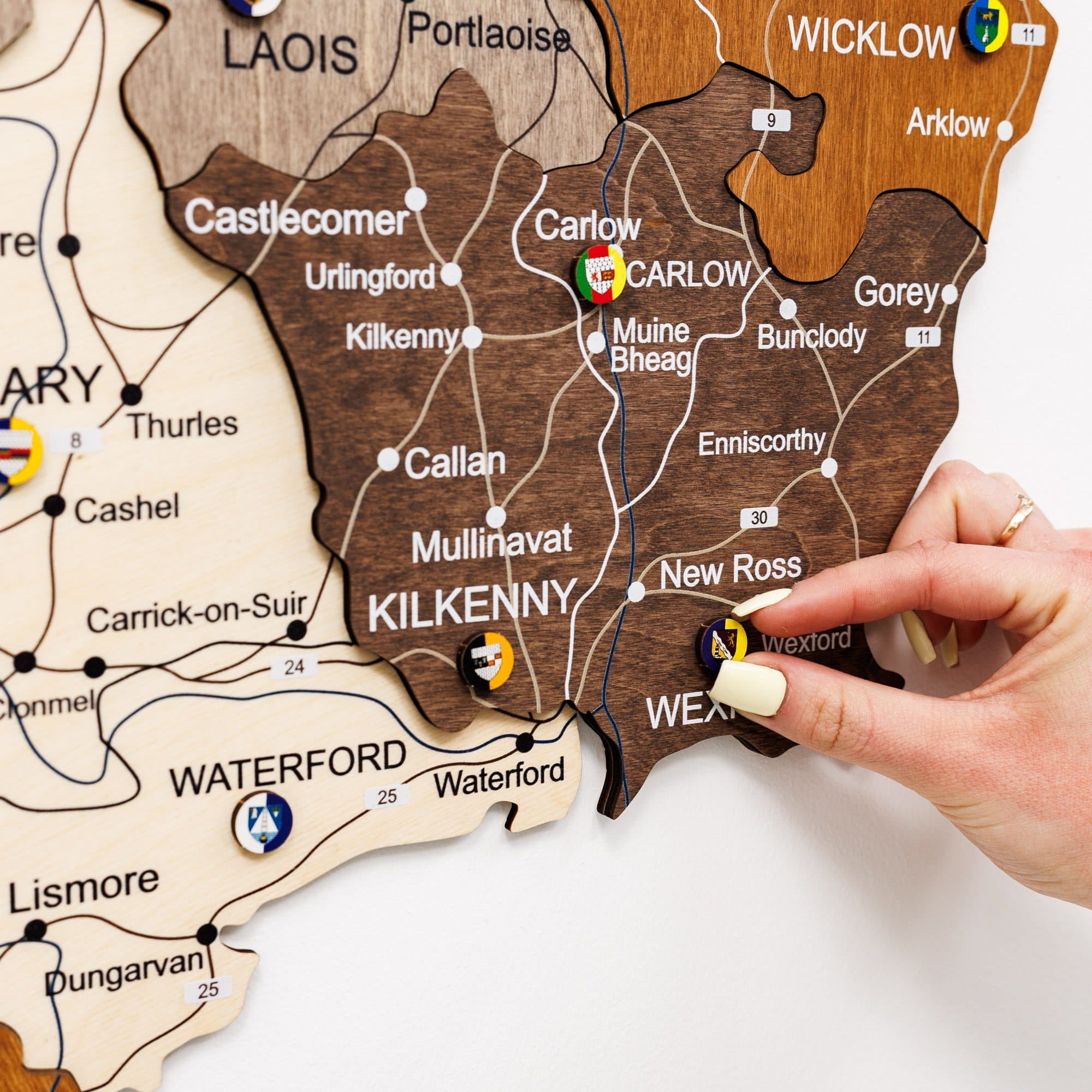 3D Wooden Map of Ireland - Multicolor
