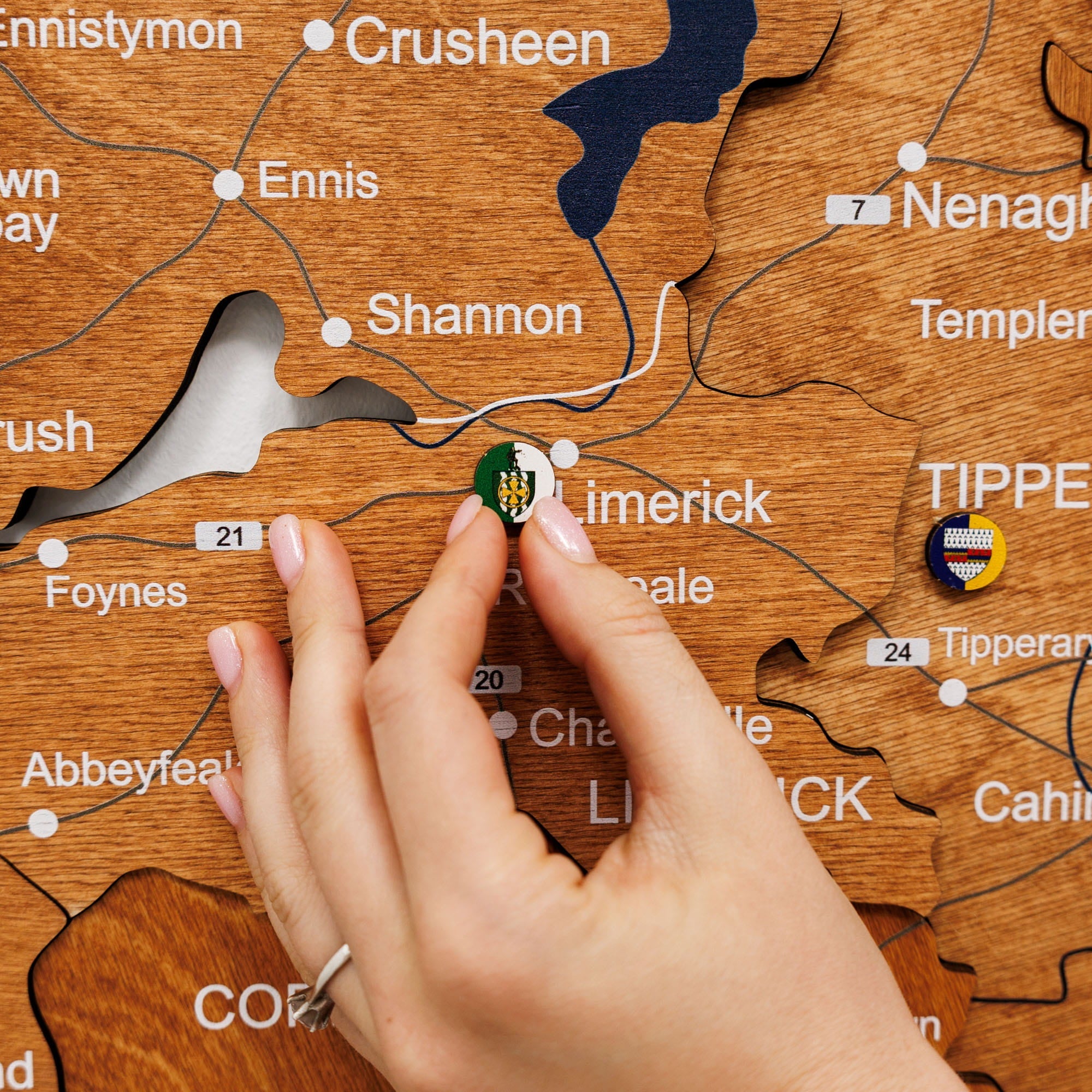 3D Wooden Map of Ireland - Oak