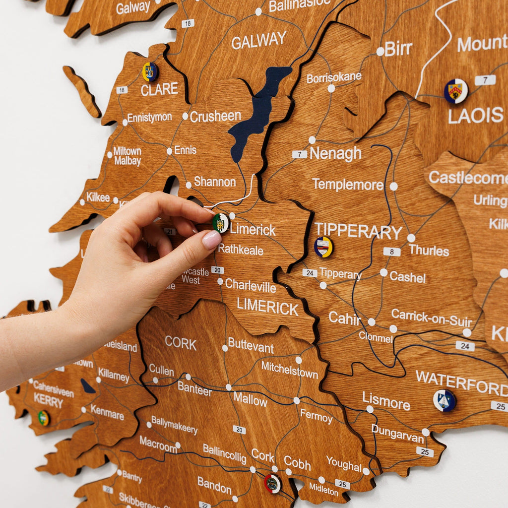 3D Wooden Map of Ireland - Oak