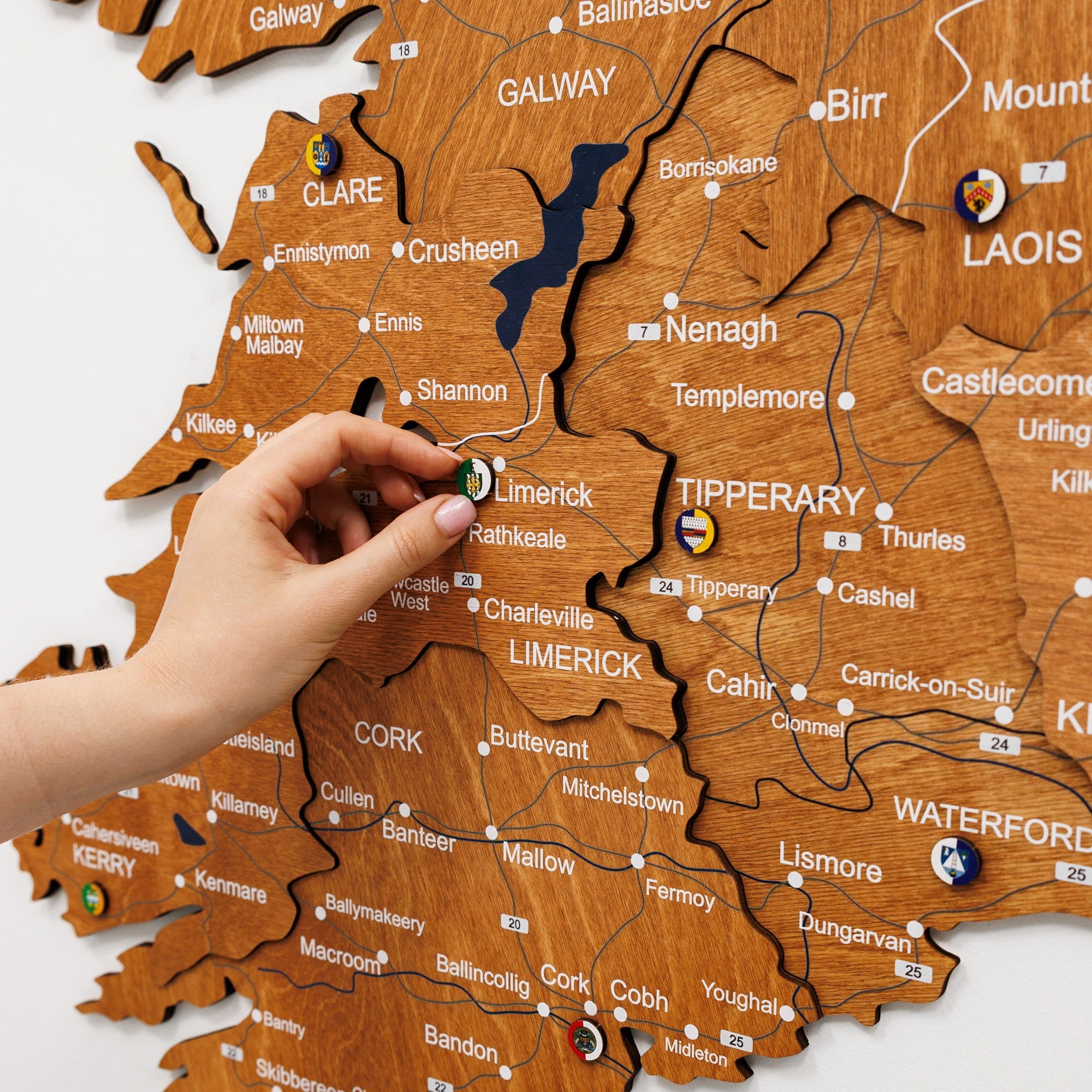 3D Wooden Map of Ireland - Oak