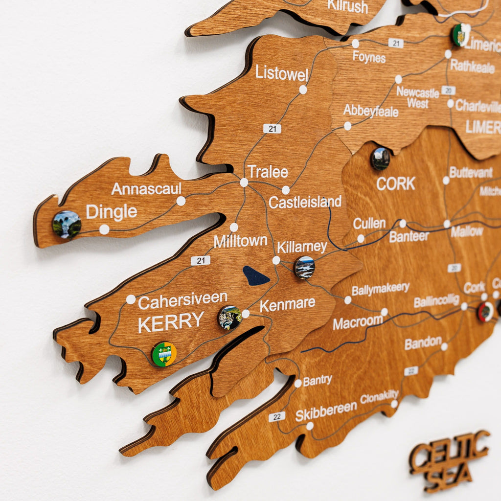 3D Wooden Map of Ireland - Oak