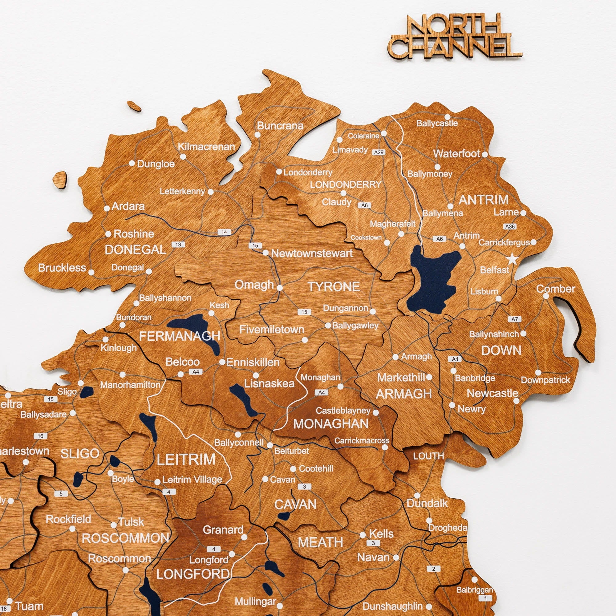 3D Wooden Map of Ireland - Oak