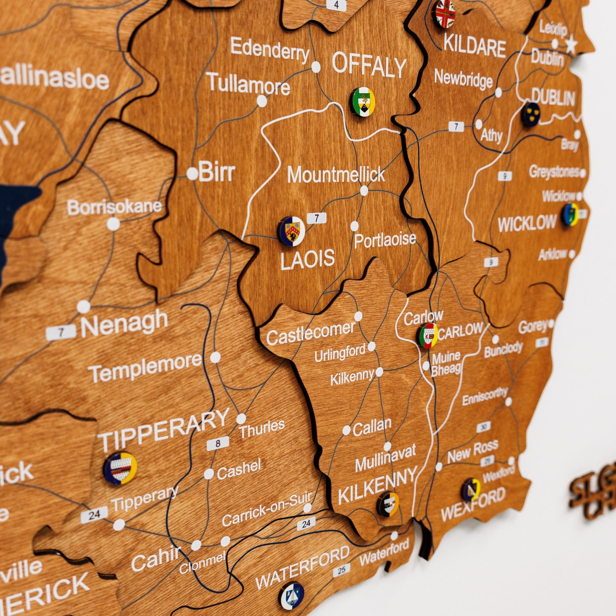 3D Wooden Map of Ireland - Oak
