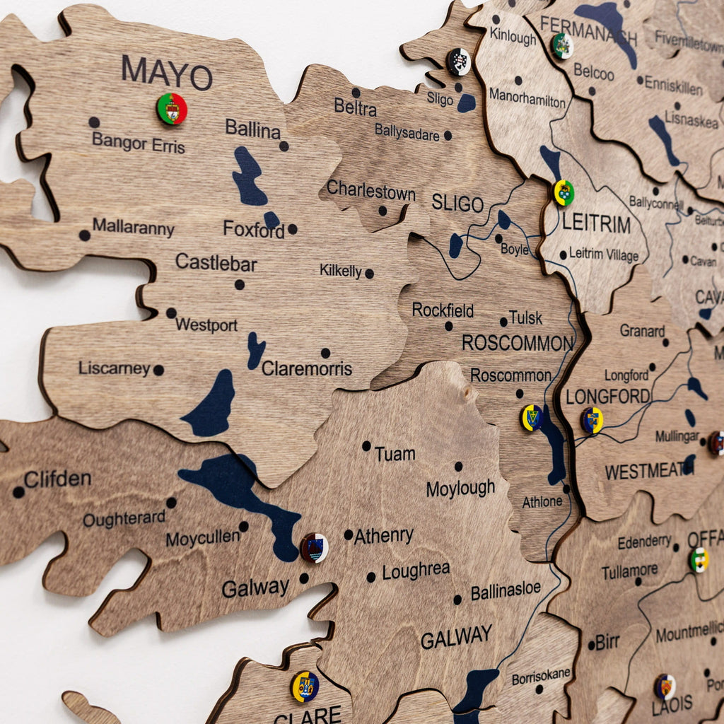 3D Wooden Map of Ireland - Terra