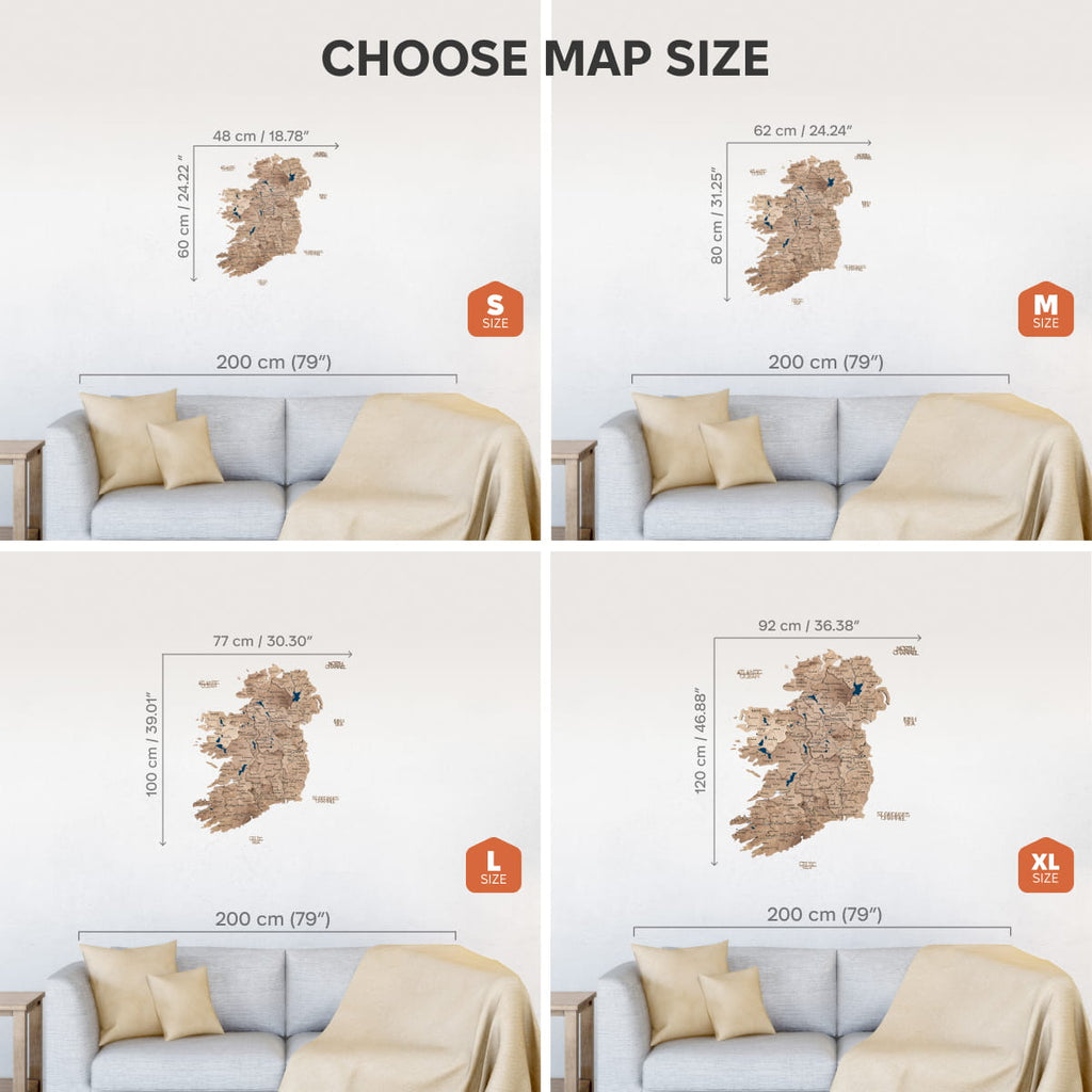 3D Wooden Map of Ireland - Terra