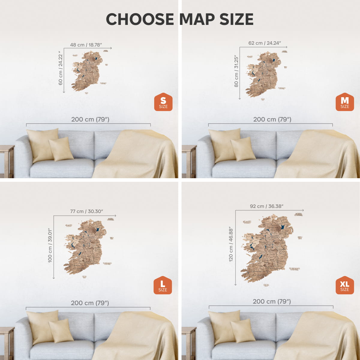 3D Wooden Map of Ireland - Terra