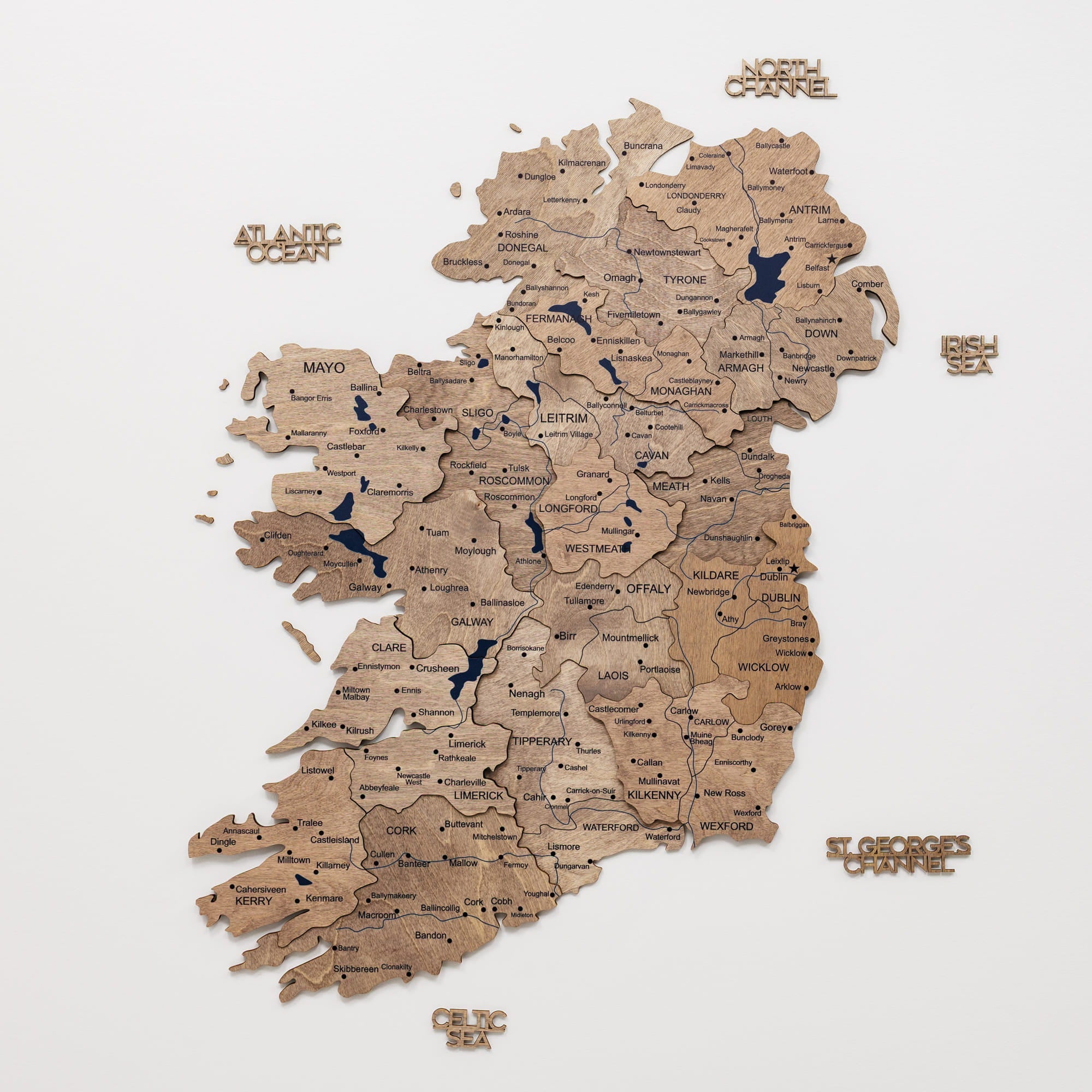 3D Wooden Map of Ireland - Terra