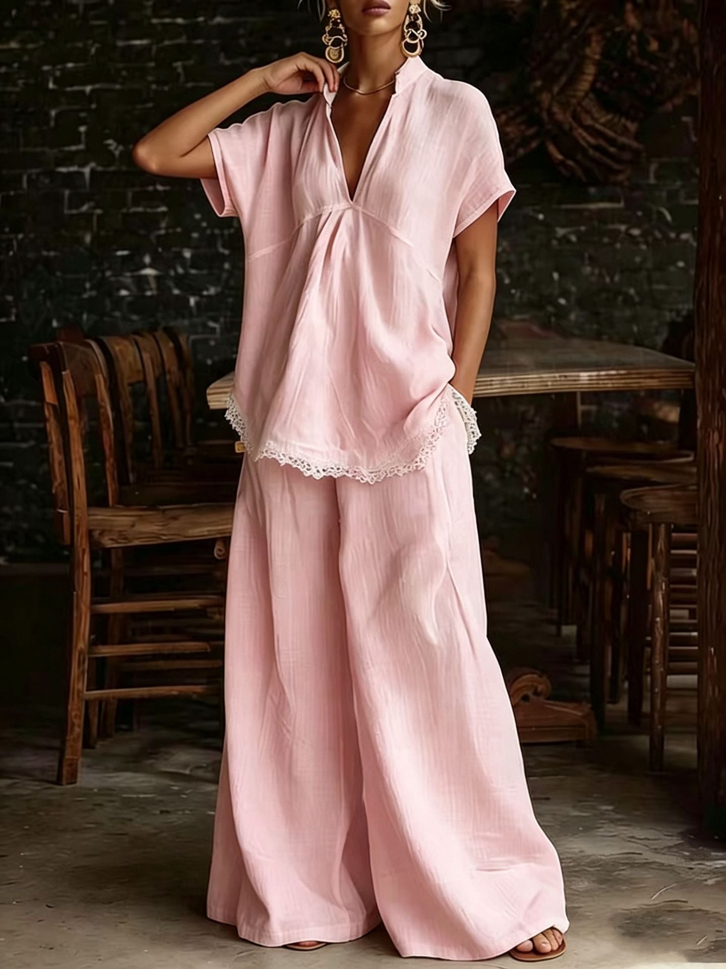 Casual Linen Lounge Set