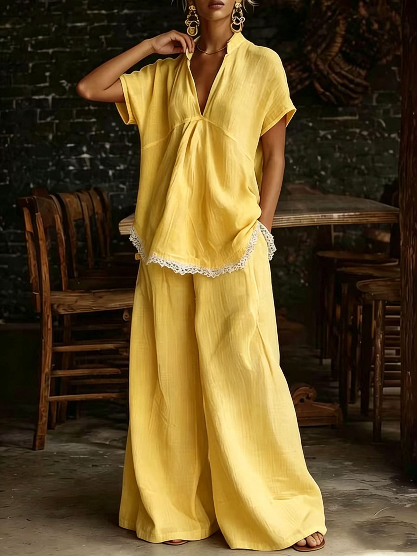 Casual Linen Lounge Set