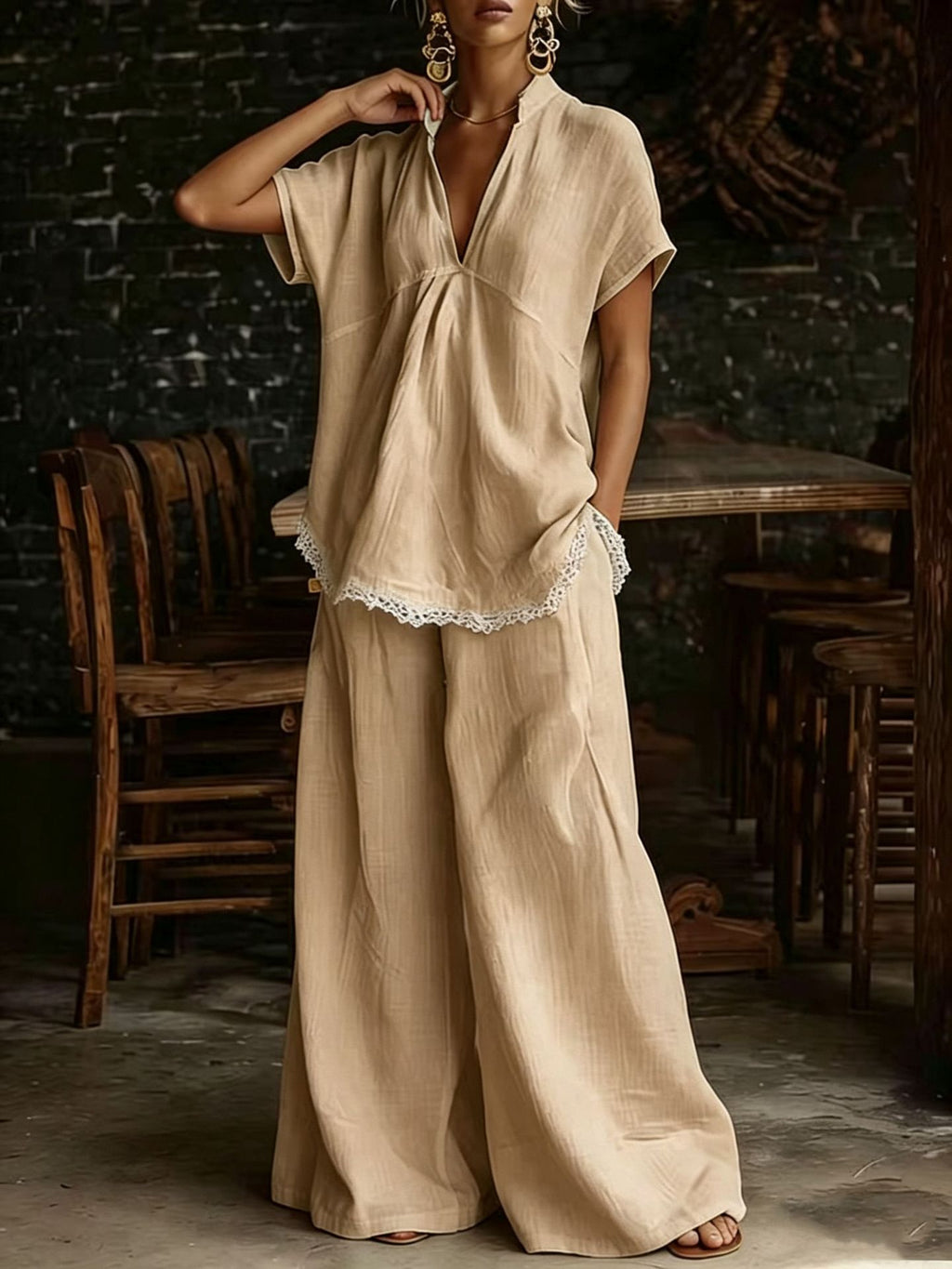 Casual Linen Lounge Set