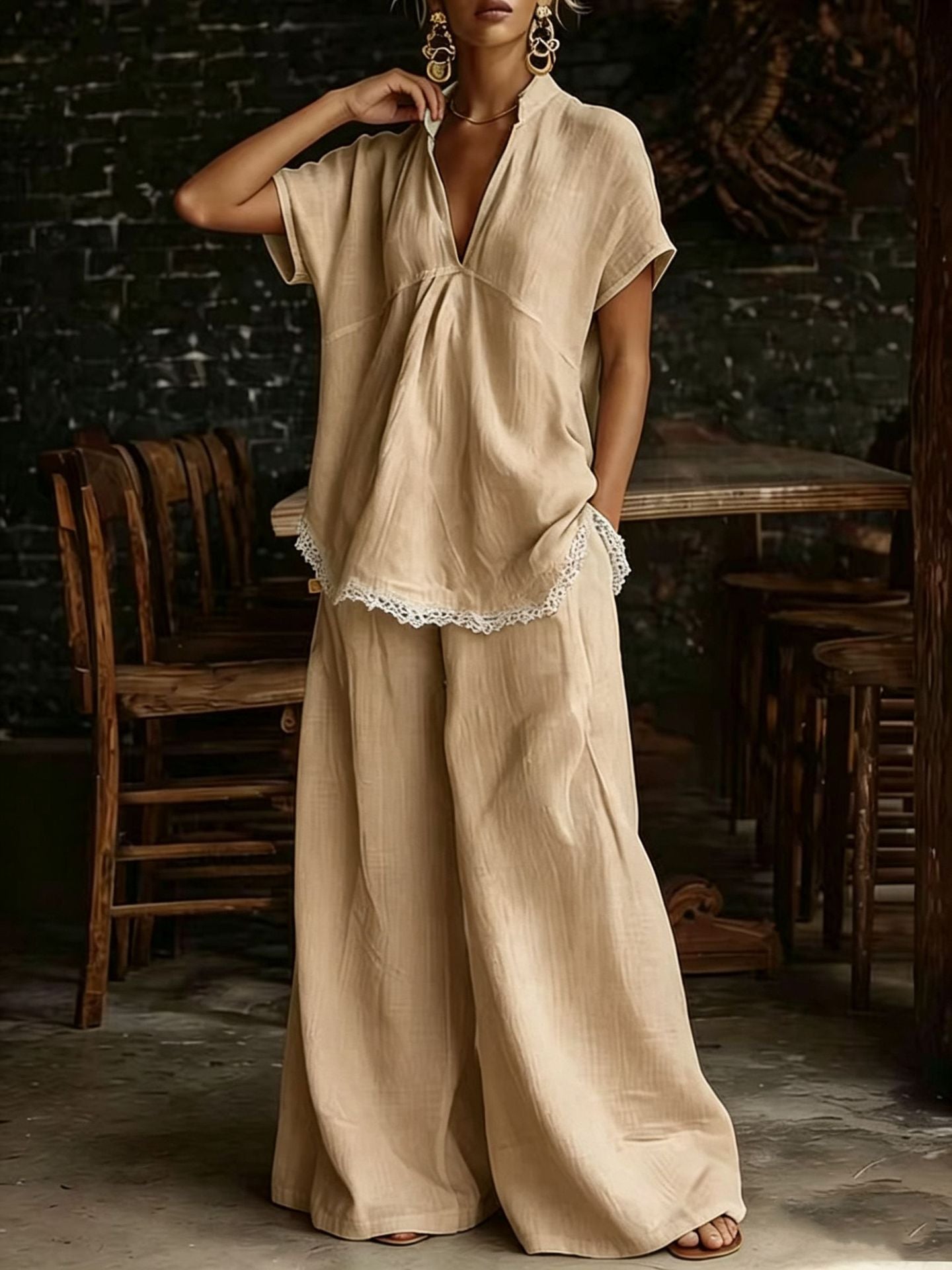 Casual Linen Lounge Set
