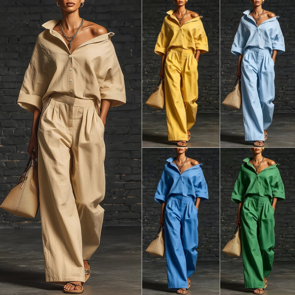Relaxed Linen Wide-Leg Set