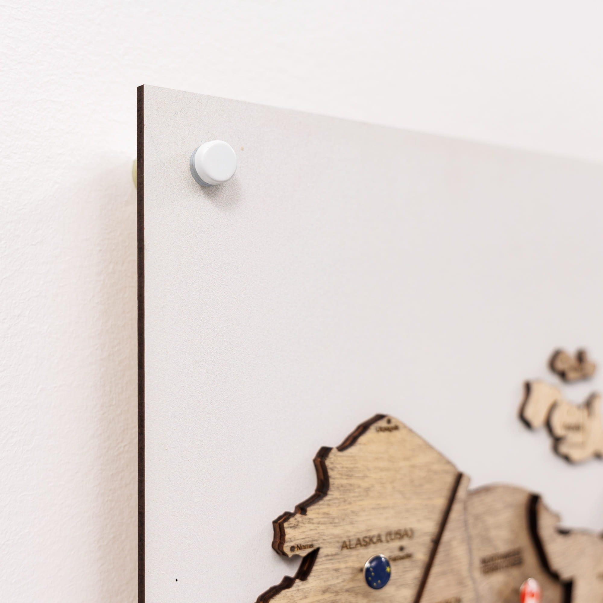 3D Wooden World Map Triptych Frameless - Terra