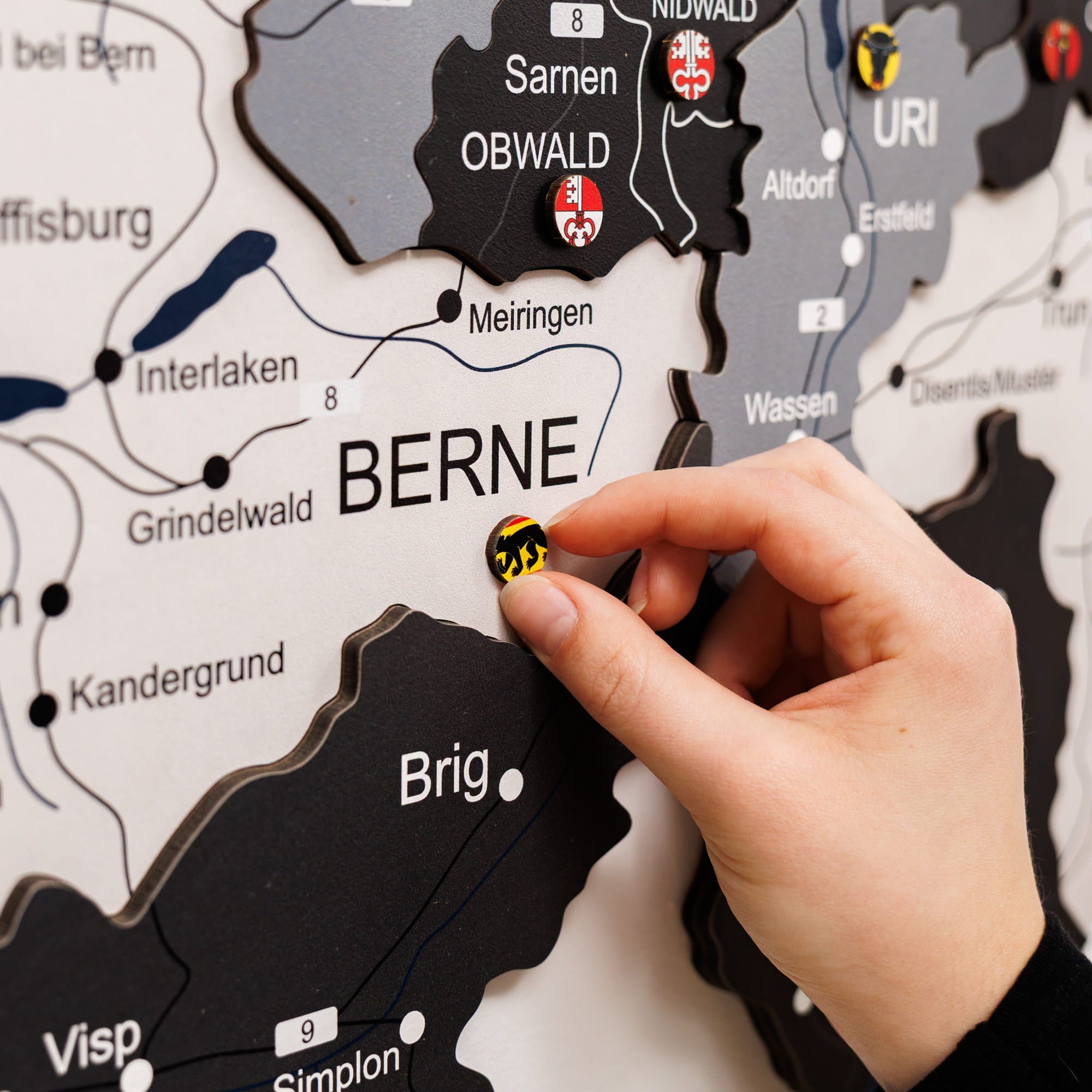 3D Wooden Map of Switzerland - Nordik