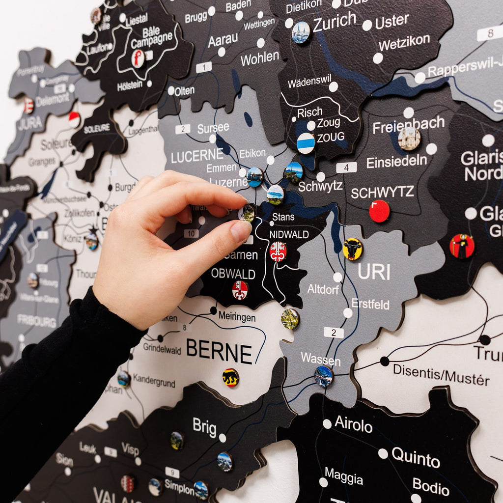 3D Wooden Map of Switzerland - Nordik