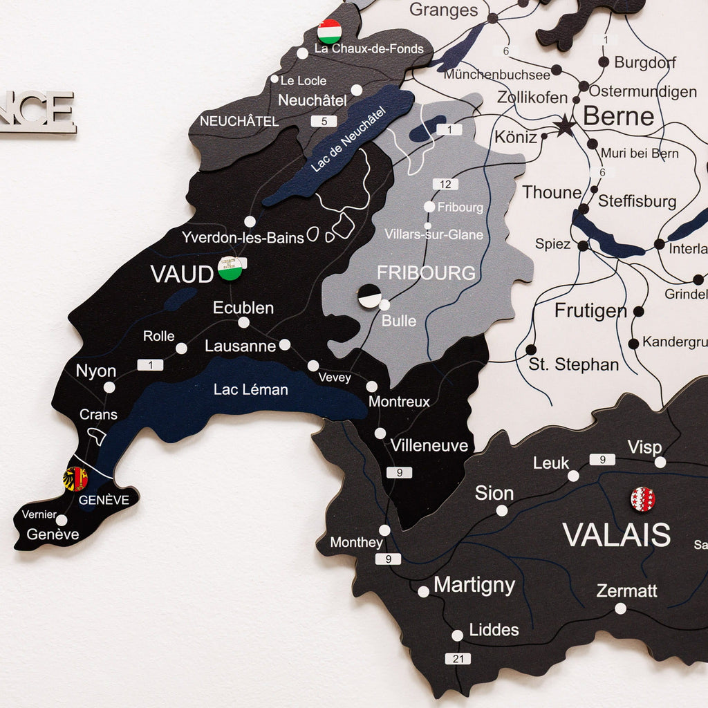 3D Wooden Map of Switzerland - Nordik