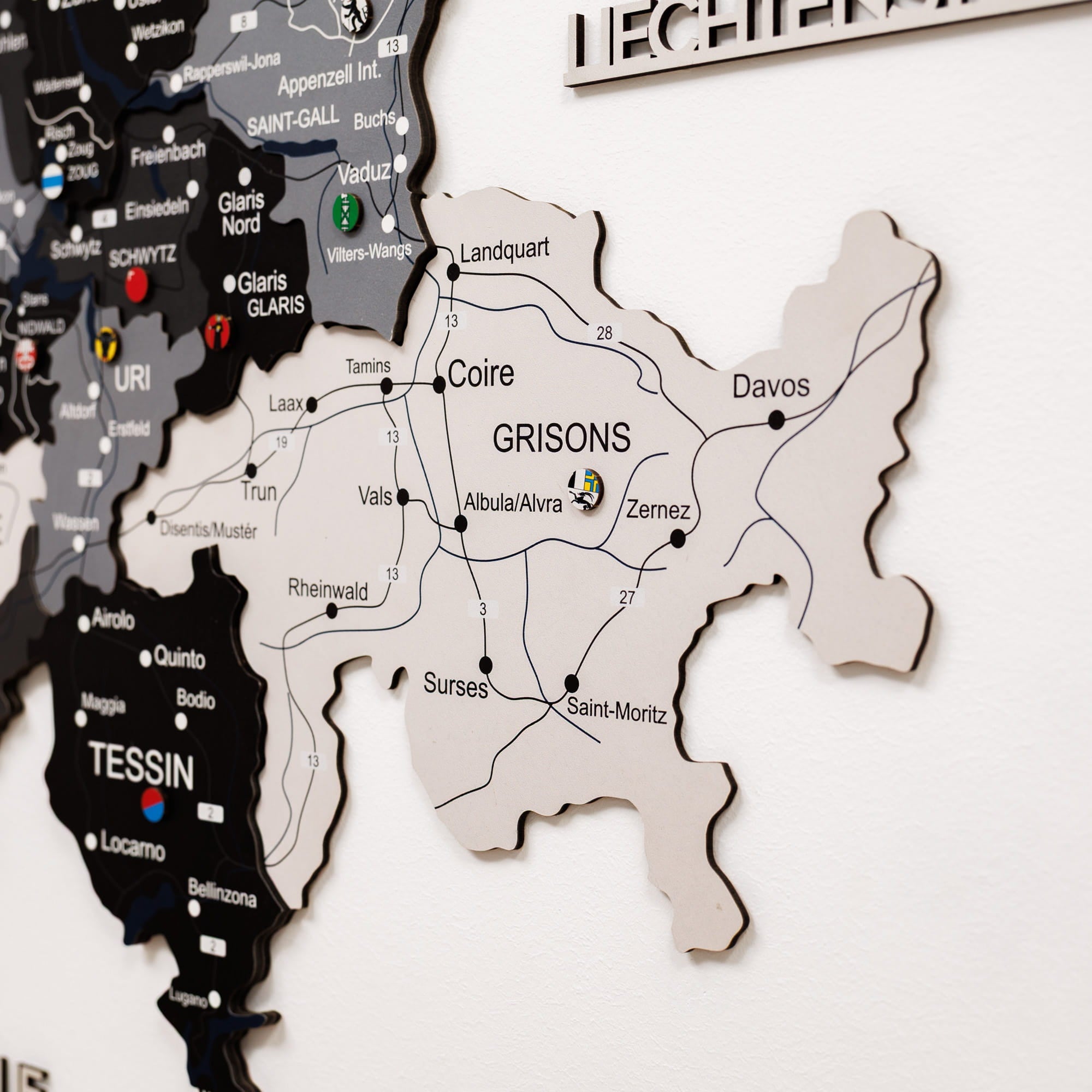 3D Wooden Map of Switzerland - Nordik