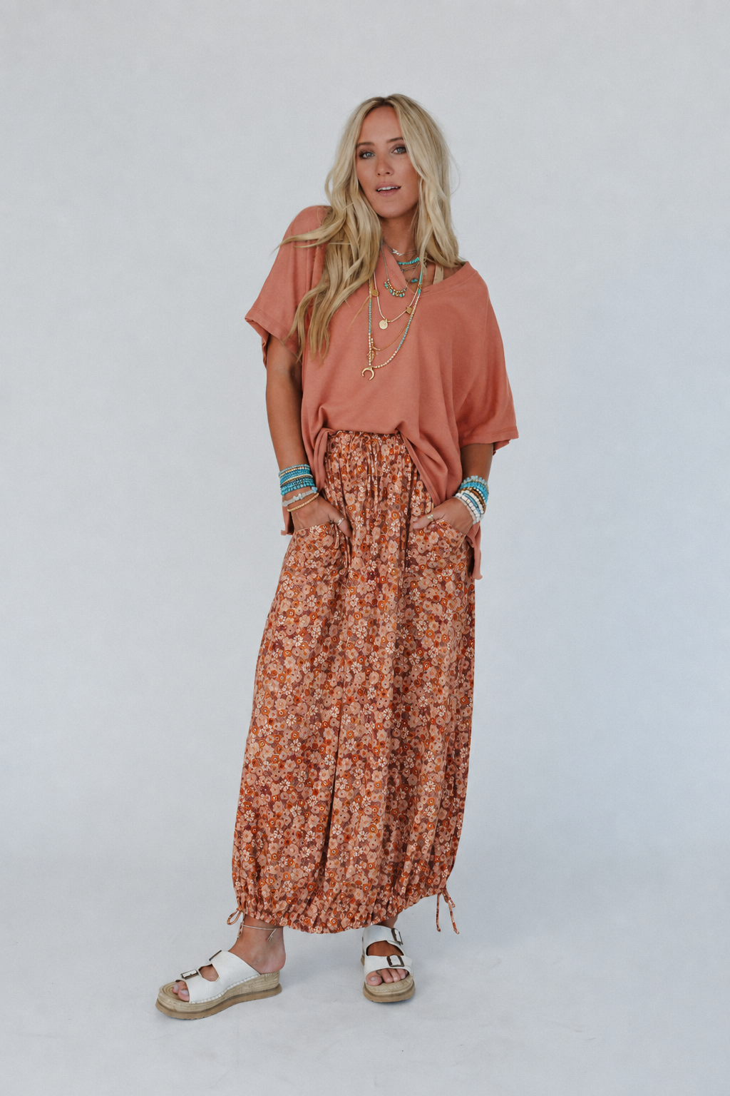 Boho Floral Two-Piece Mini Skirt Set
