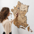 Wooden Map of France - Gold