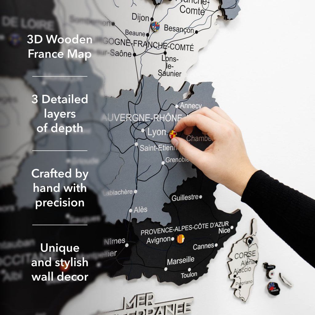 Wooden Map of France - Nordik