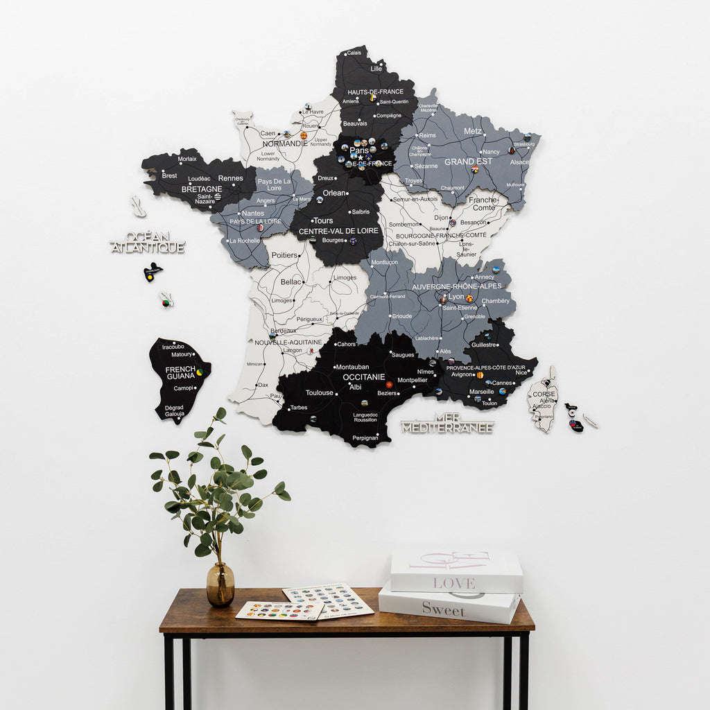 Wooden Map of France - Nordik
