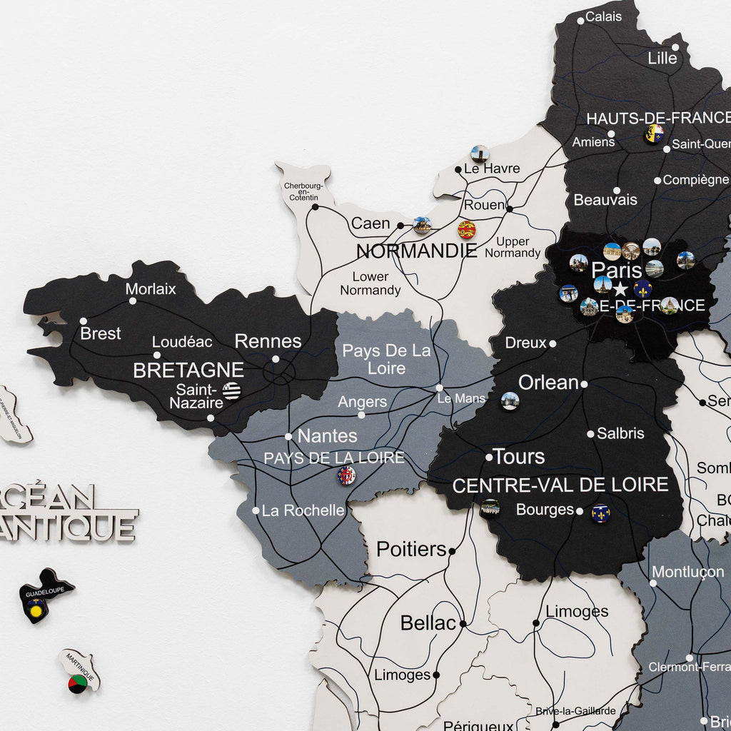 Wooden Map of France - Nordik