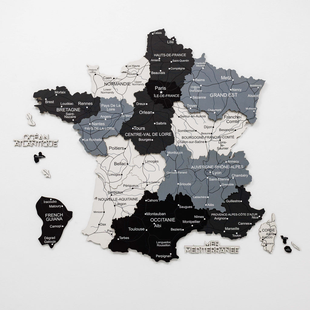 Wooden Map of France - Nordik