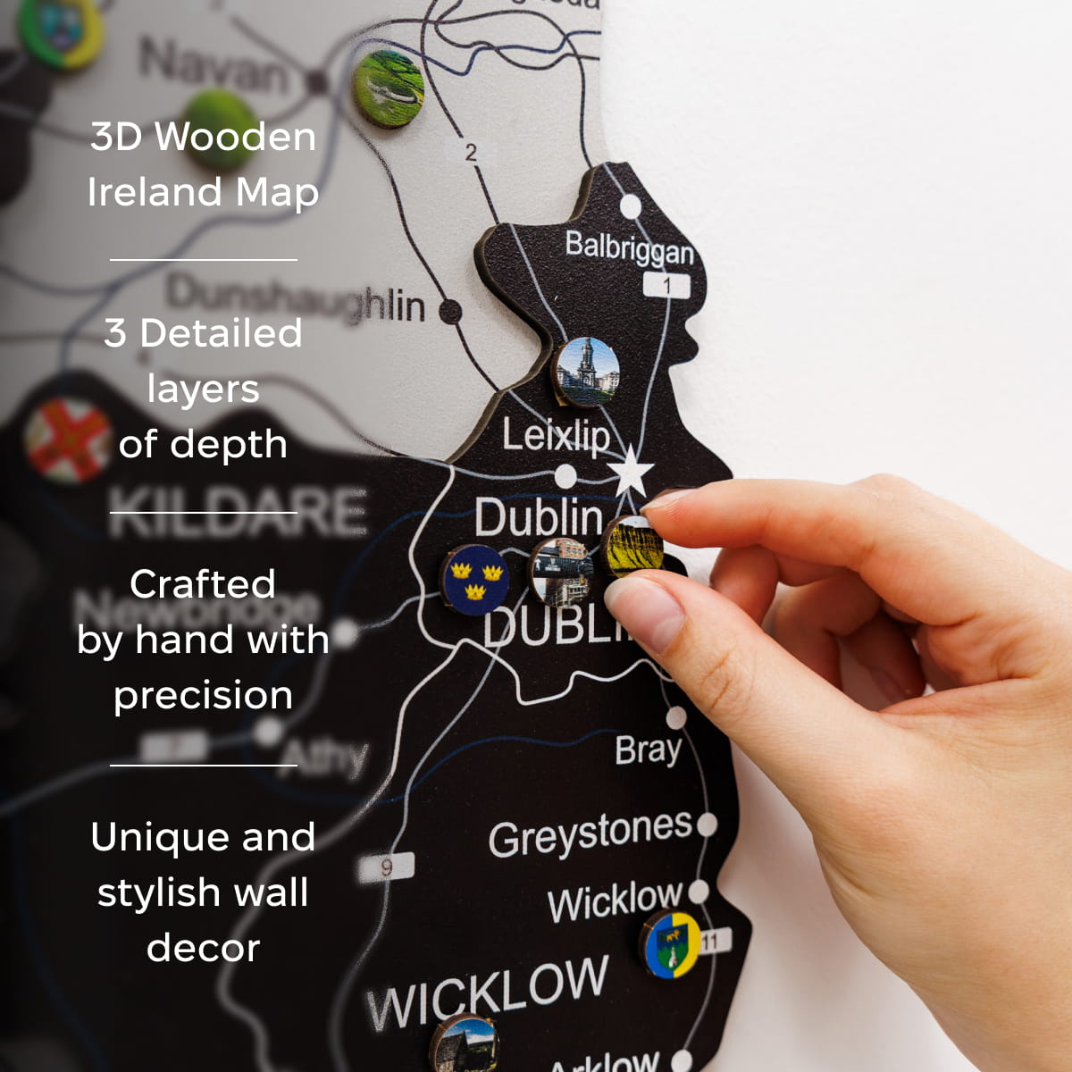 3D Wooden Map of Ireland - Nordik