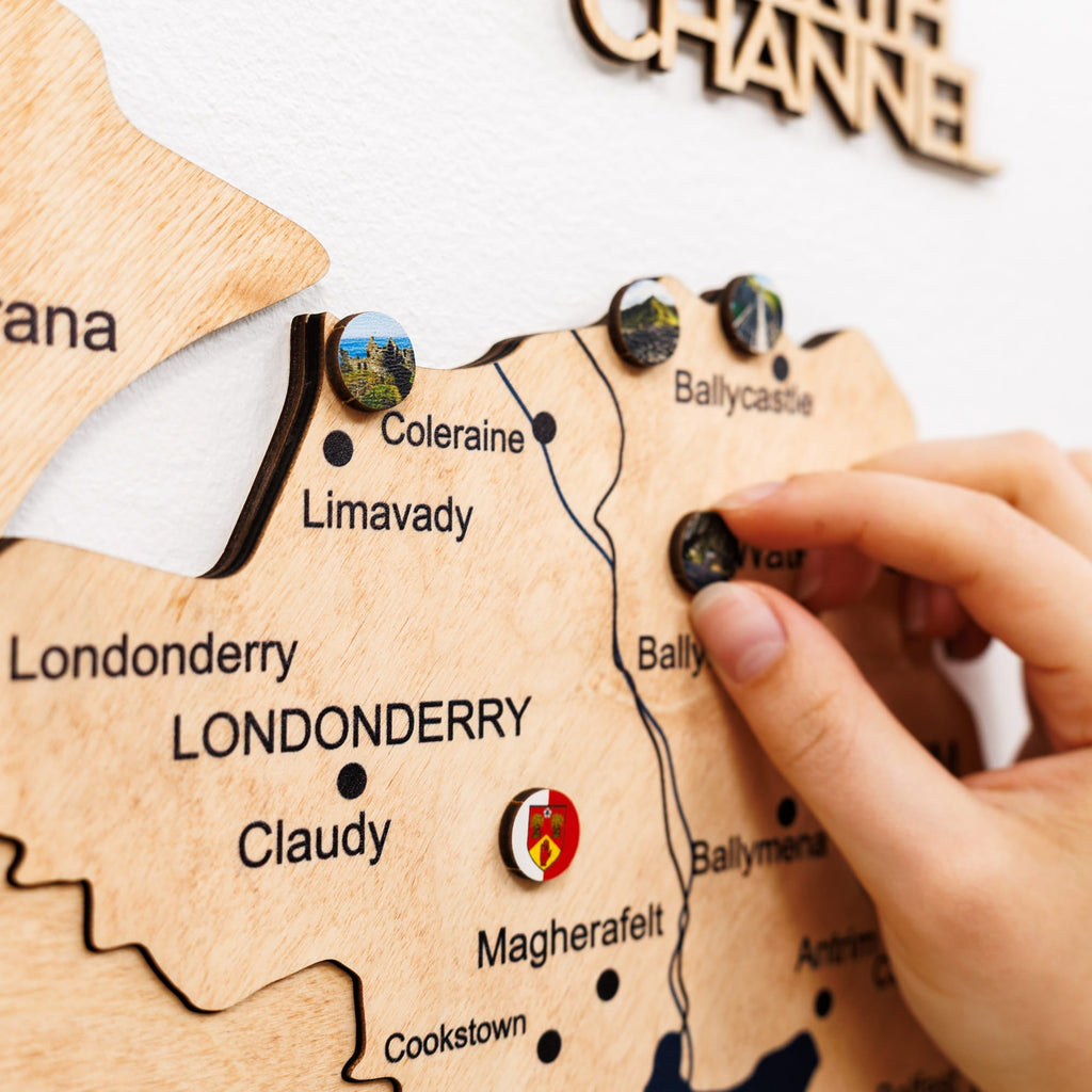 3D Wooden Map of Ireland - Gold