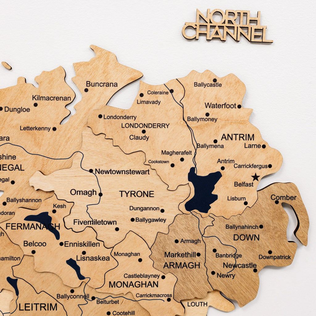 3D Wooden Map of Ireland - Gold