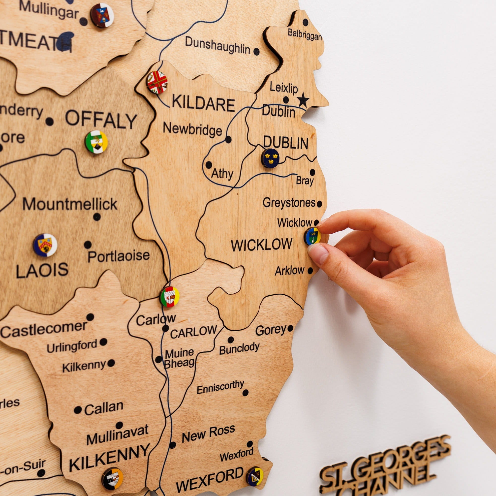 3D Wooden Map of Ireland - Gold