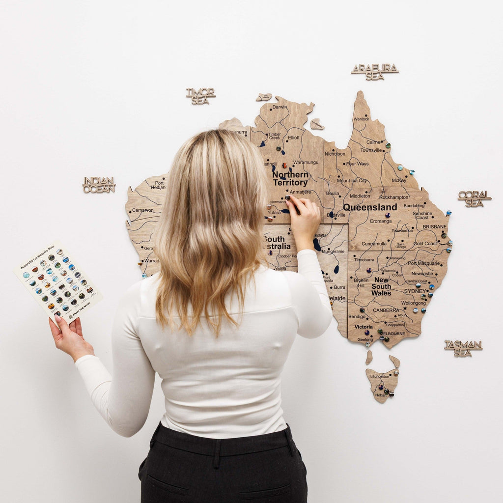 3D Wooden Map of Australia - Terra