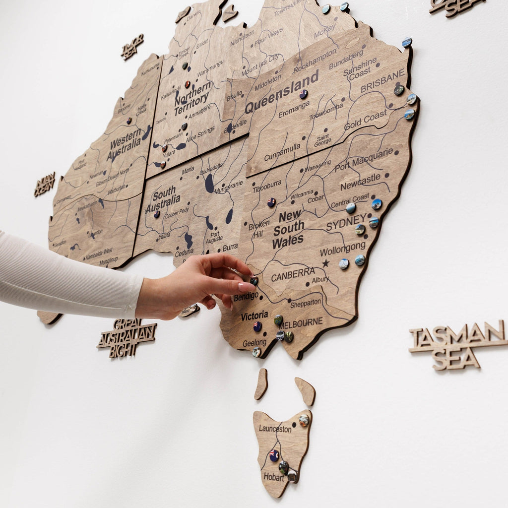 3D Wooden Map of Australia - Terra
