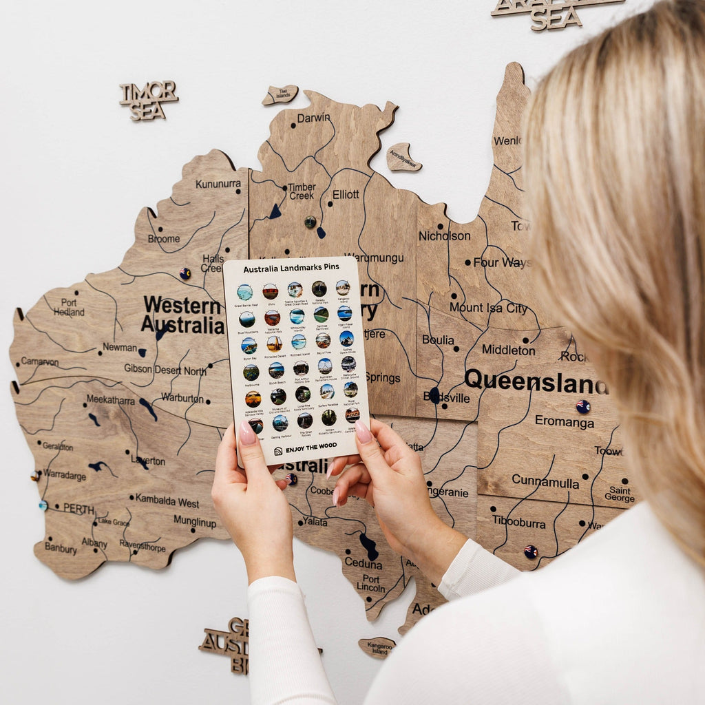 3D Wooden Map of Australia - Terra