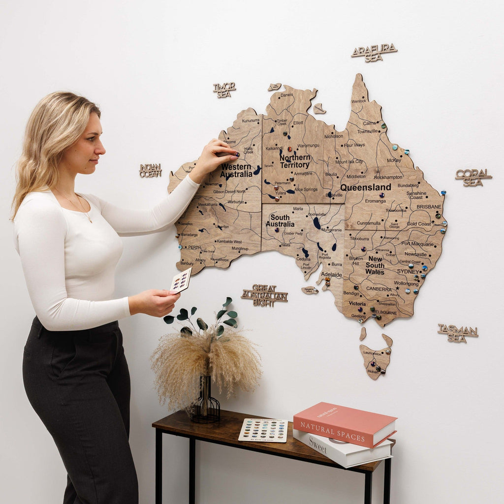 3D Wooden Map of Australia - Terra