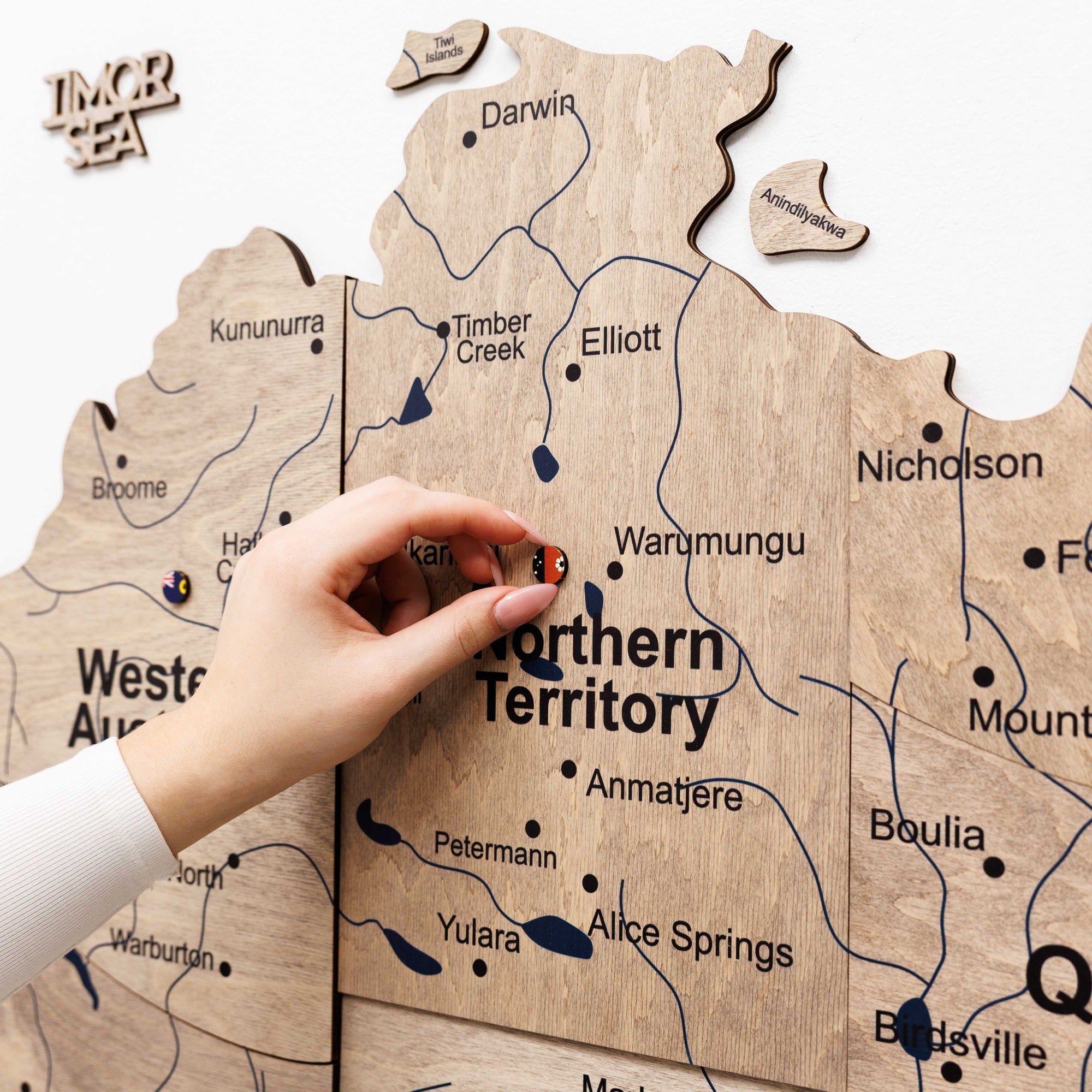 3D Wooden Map of Australia - Terra