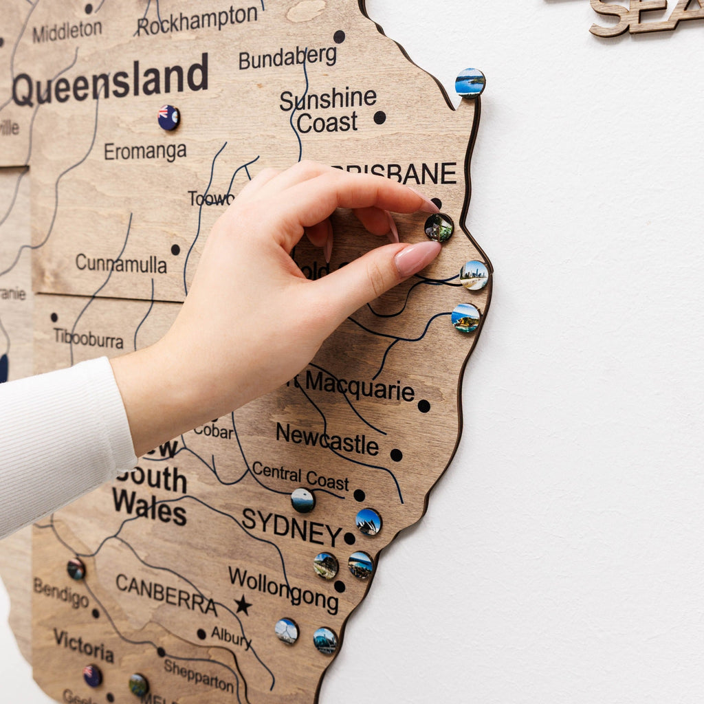3D Wooden Map of Australia - Terra