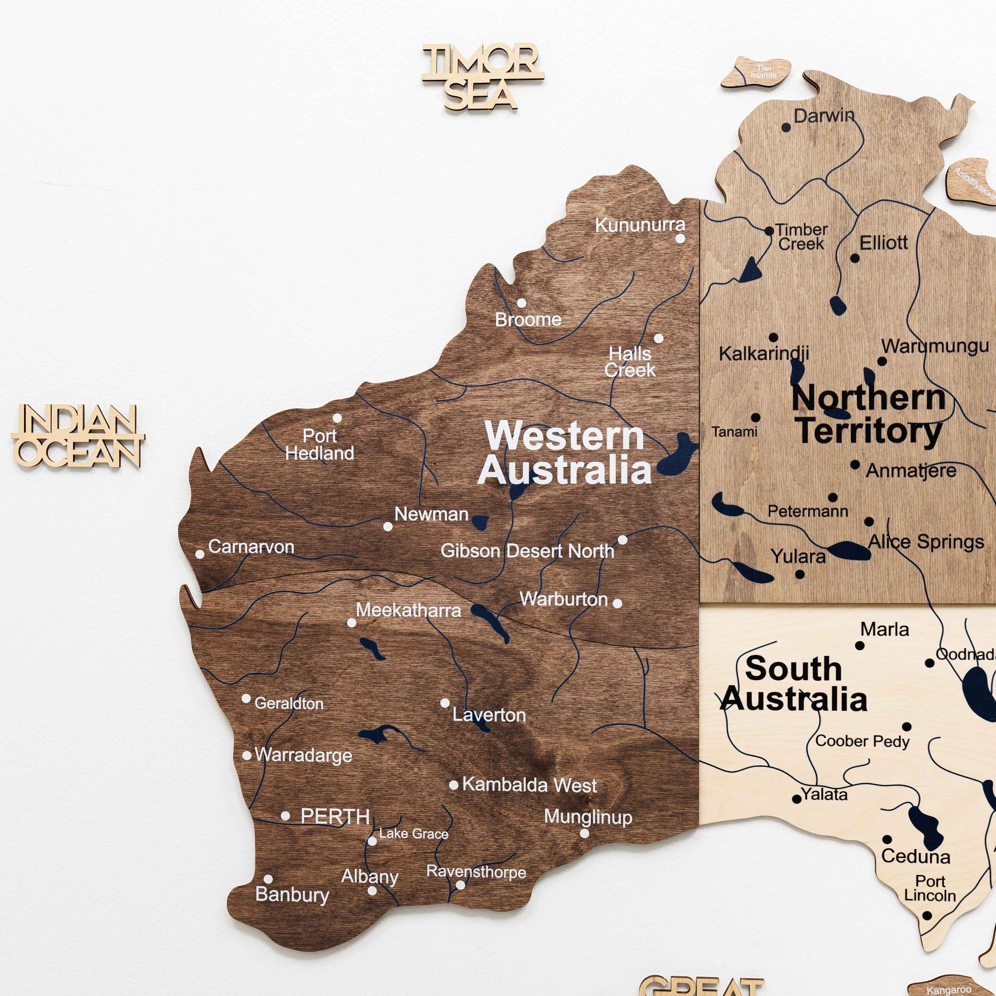 3D Wooden Map of Australia - Multicolor