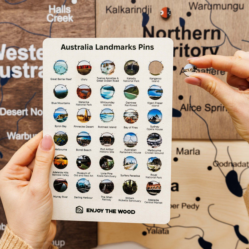3D Wooden Map of Australia - Multicolor