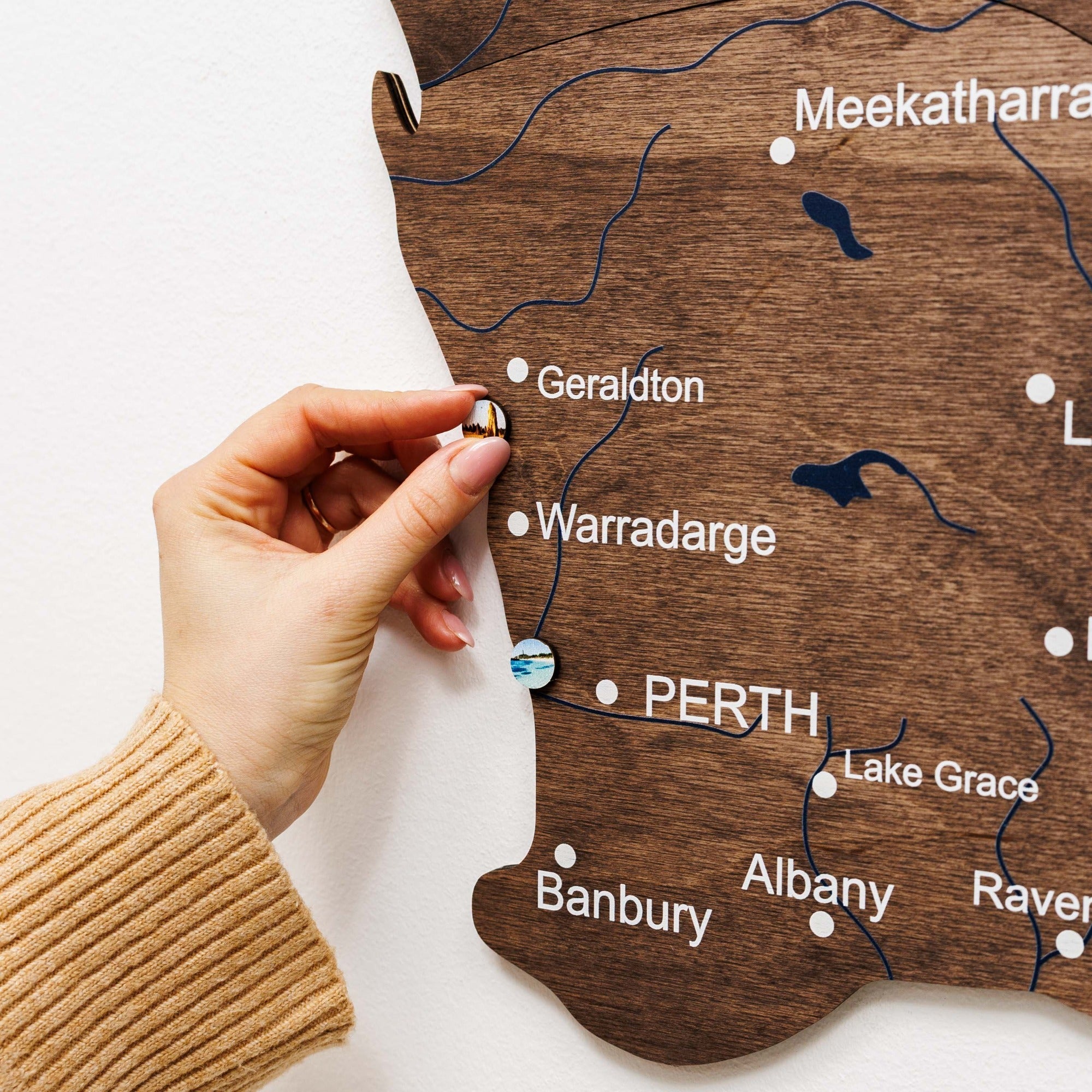 3D Wooden Map of Australia - Multicolor