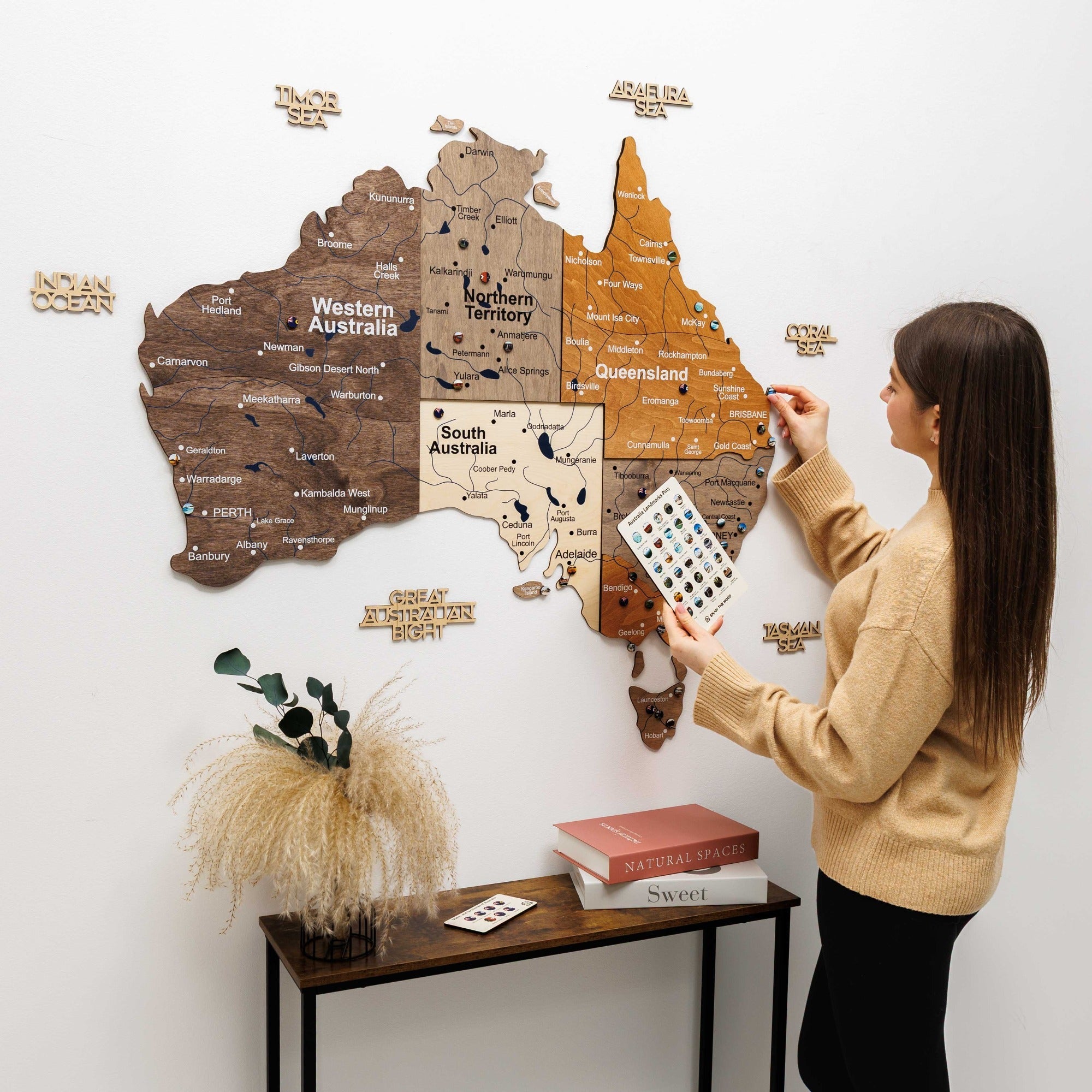 3D Wooden Map of Australia - Multicolor
