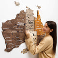 3D Wooden Map of Australia - Multicolor