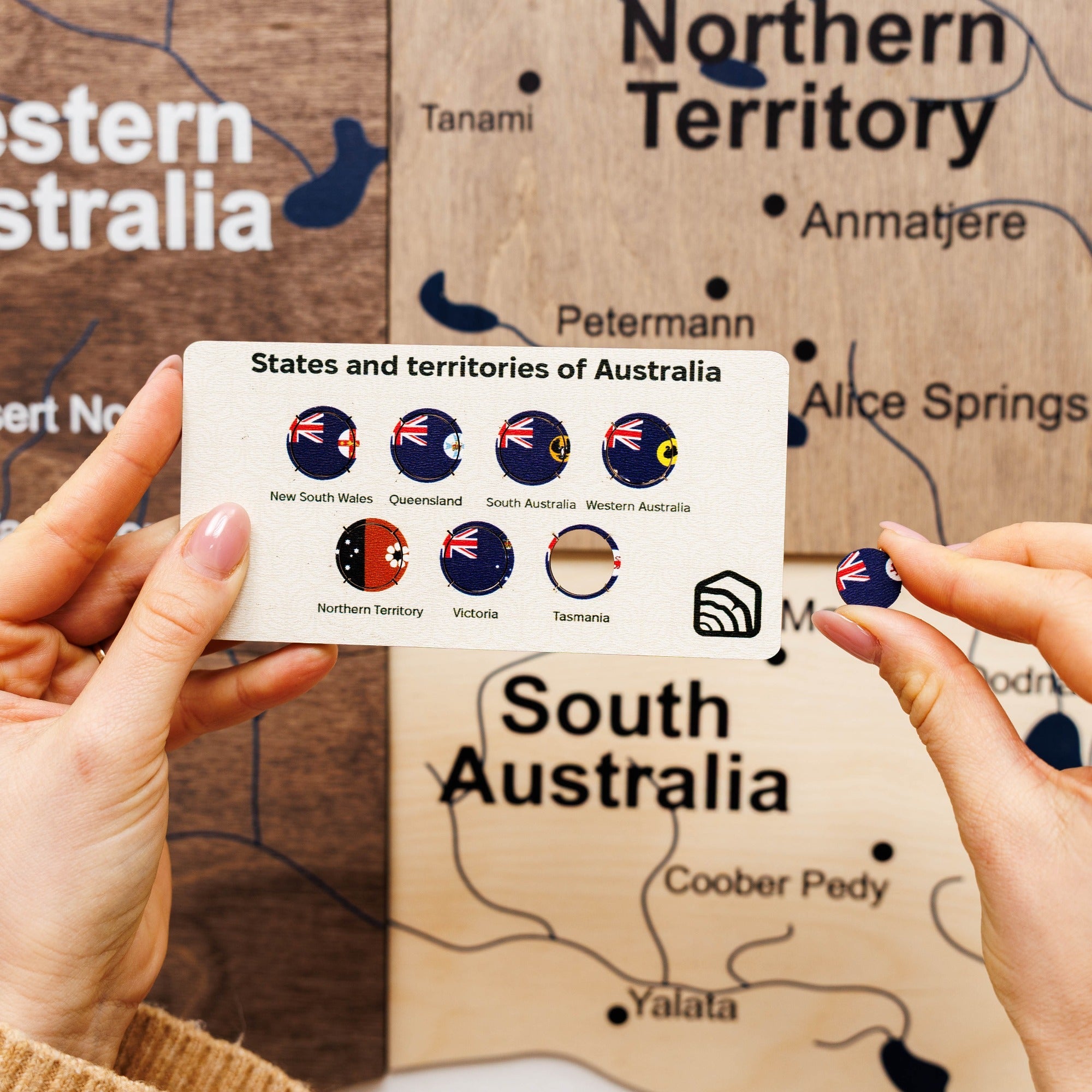3D Wooden Map of Australia - Multicolor