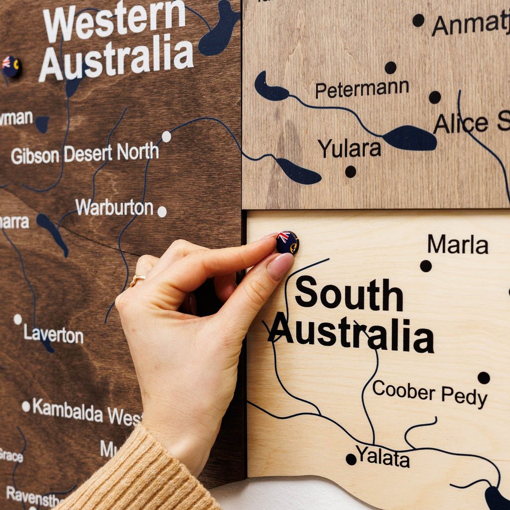 3D Wooden Map of Australia - Multicolor