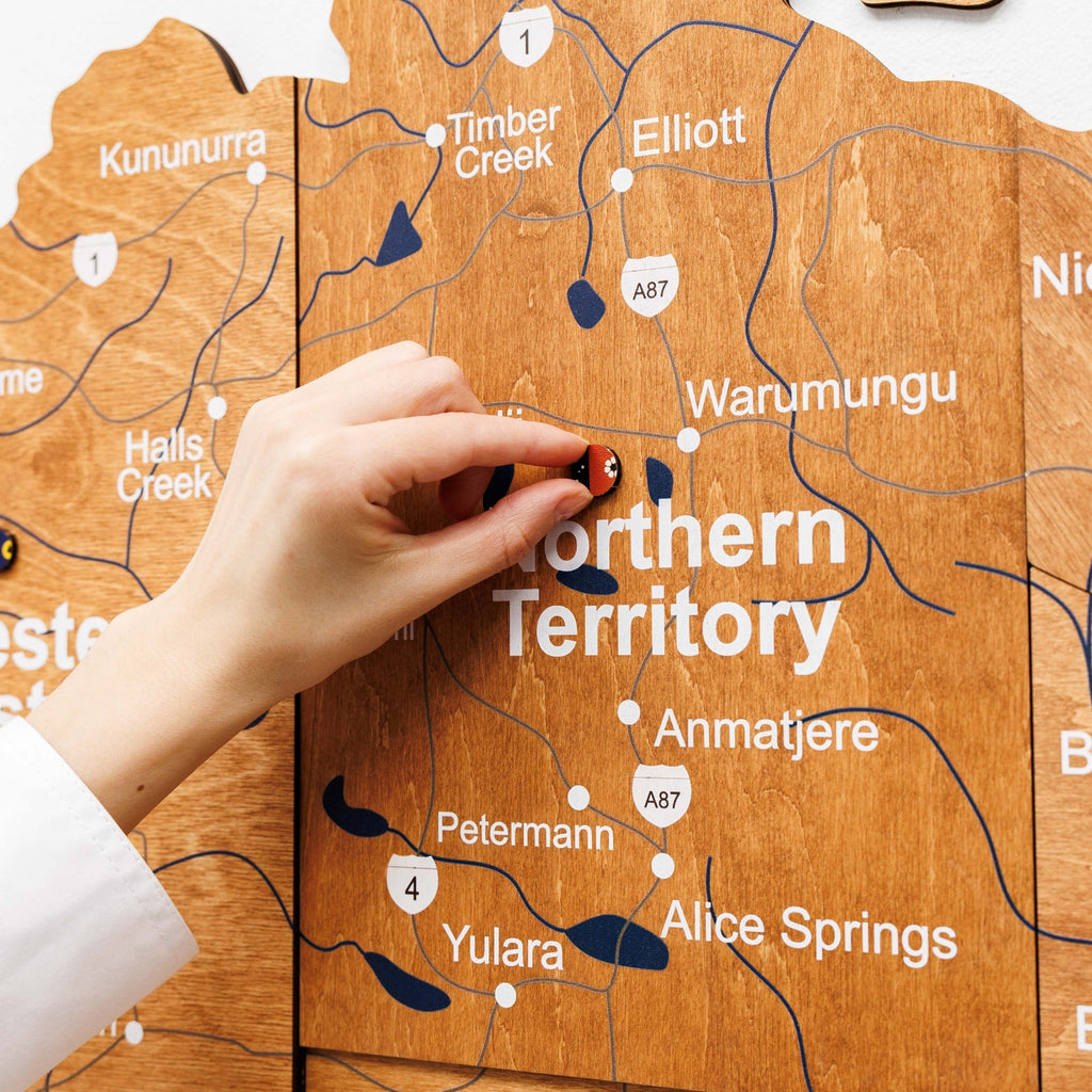 3D Wooden Map of Australia - Oak