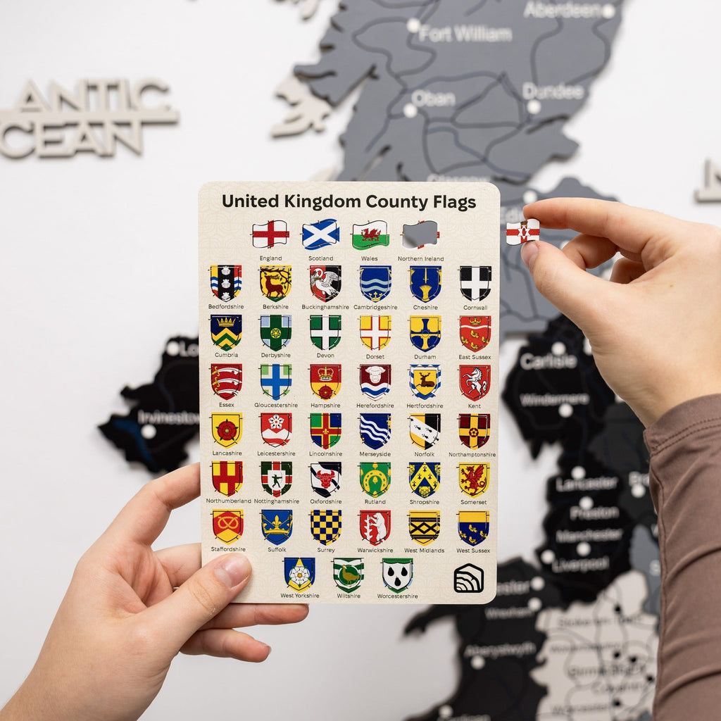 3D Wooden Map of the United Kingdom - Nordik