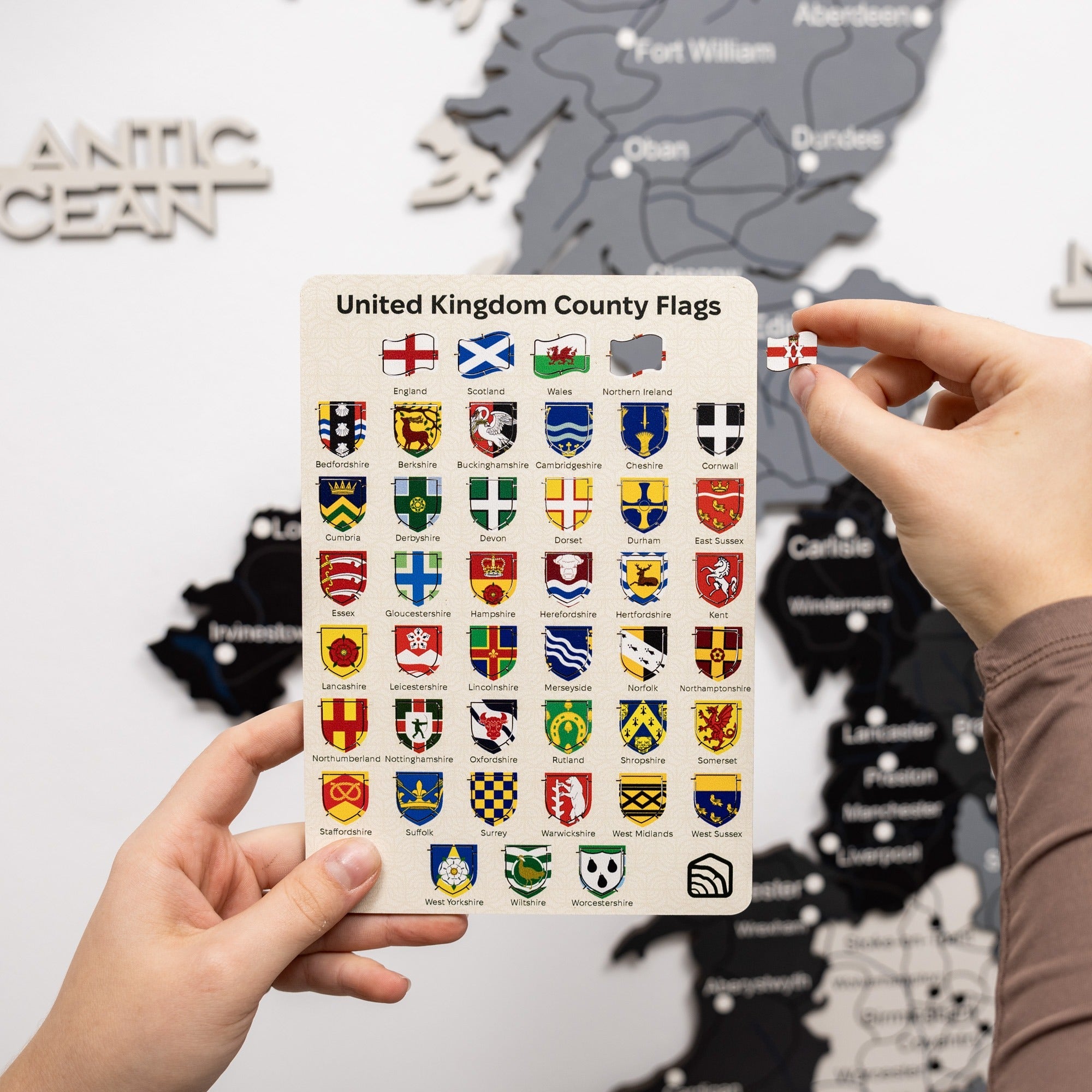 3D Wooden Map of the United Kingdom - Nordik