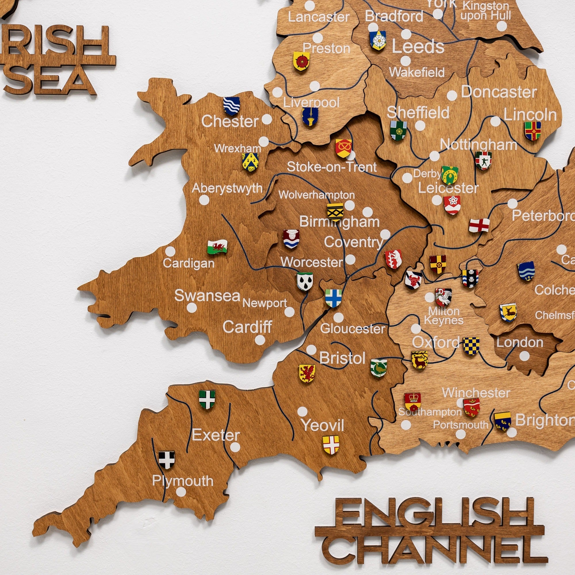 3D Wooden Map of the United Kingdom - Oak